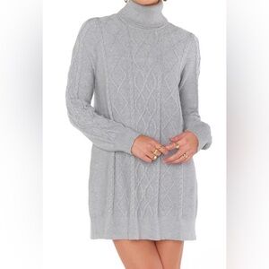 Show Me Your MuMu Light Gray Cable Knit Montreal Mini Dress - NWT - Size XXL
